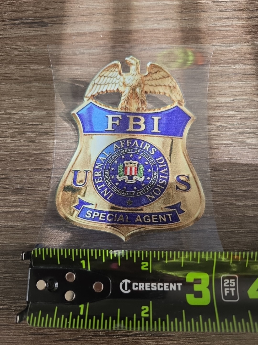FBI Internal Affairs Badge UV DTF Decal Sticker Waterproof Made In USA