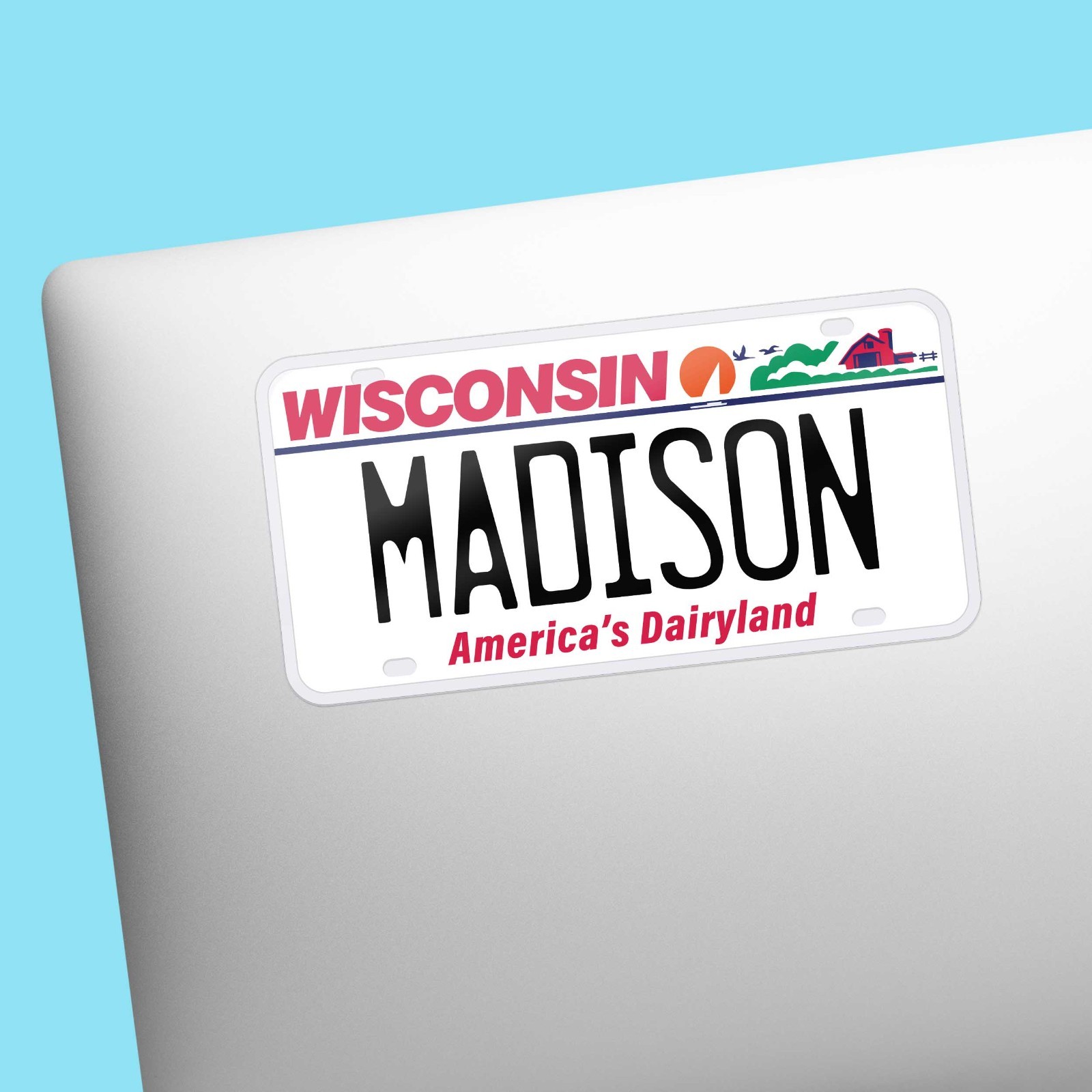 Wisconsin License Plate Sticker – Choose from 10+ WI Cities & Sayings