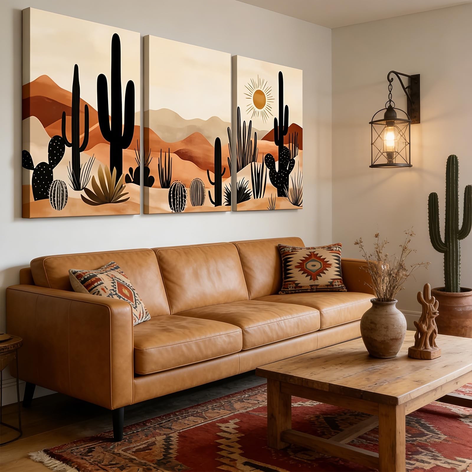 BWCWVGBN Cactus Canvas Wall Art Set of 3 Desert Plants Posters Wall Decor Mid…