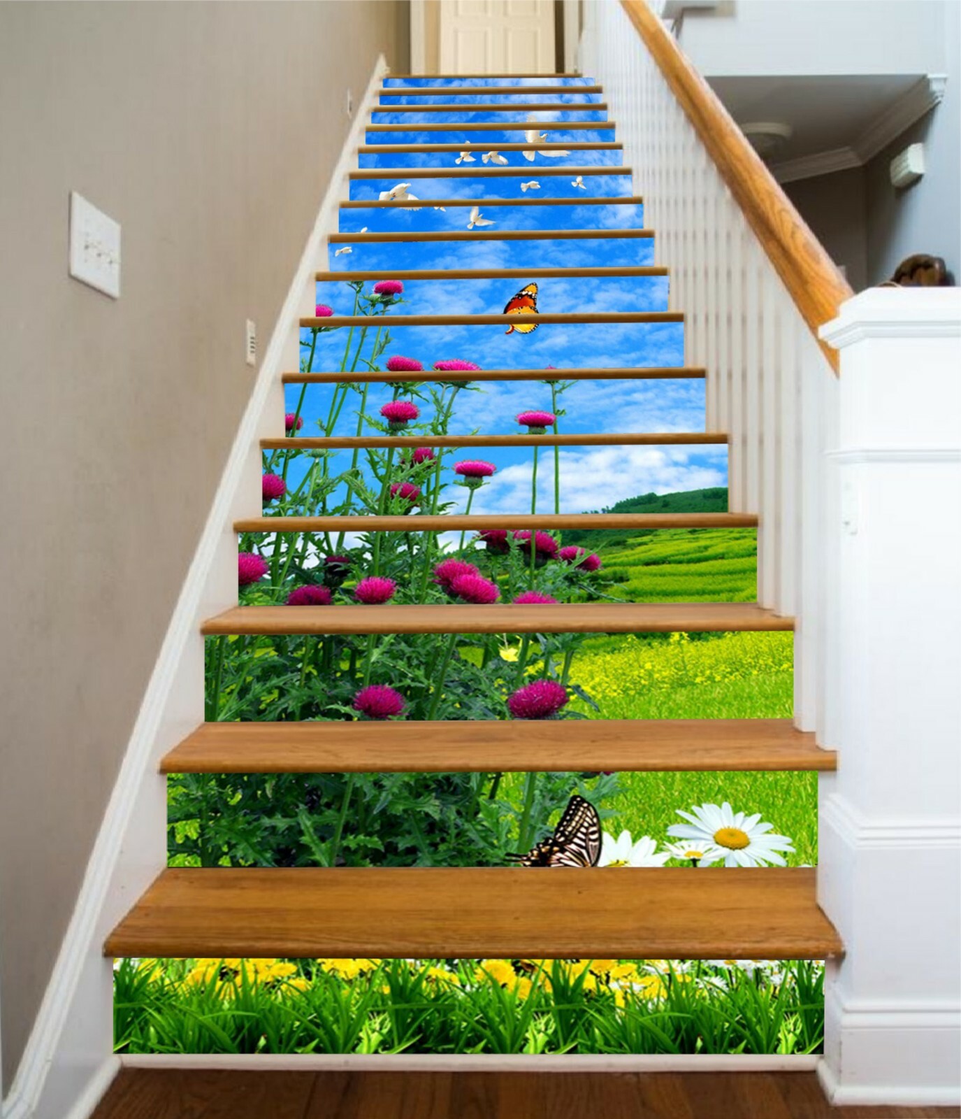 3D Lawn Flower 451NA Stair Risers Decoration Photo Mural Decal Wallpaper Fay