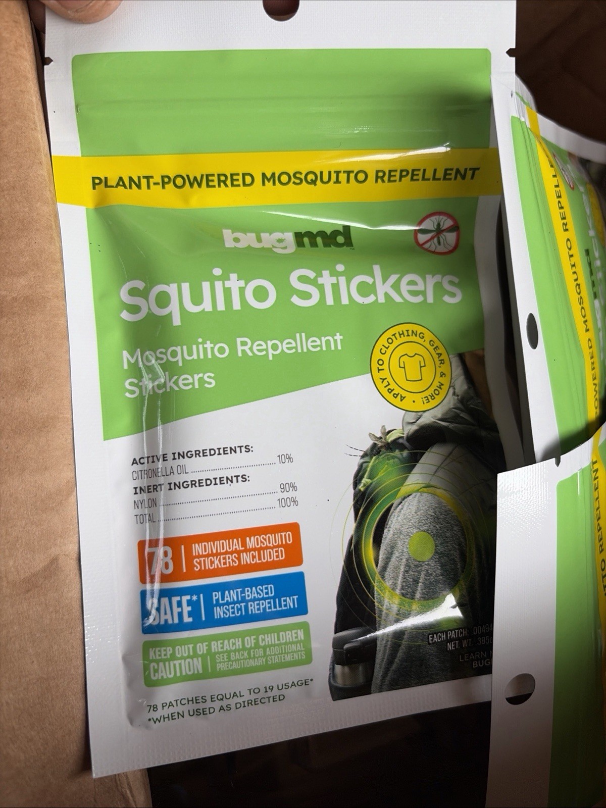 BugMD Plant-Powered Squito Stickers for Kids & Adults – 2 Packs