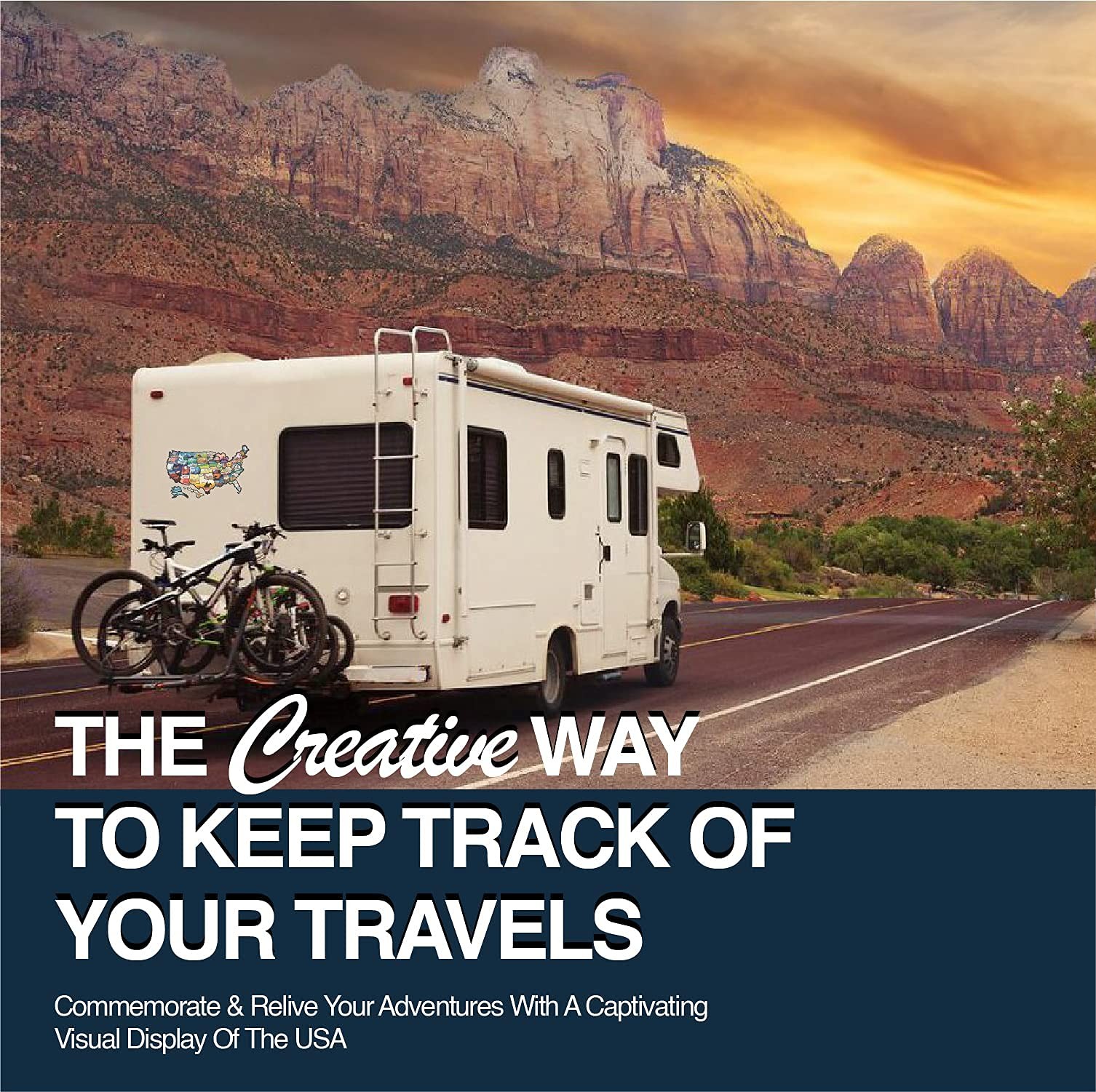 RV State Sticker Travel Map – 17 X 11 Inch Large USA Decal with 50 Waterproof US
