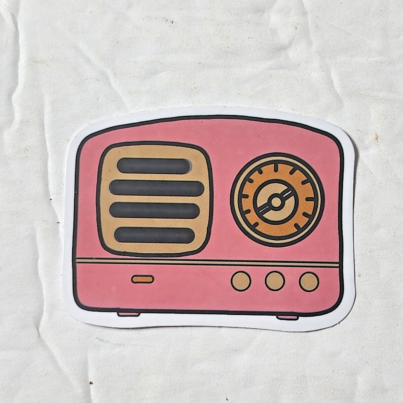 pink old fashion retro Radio Sticker New 2" x 1.5"