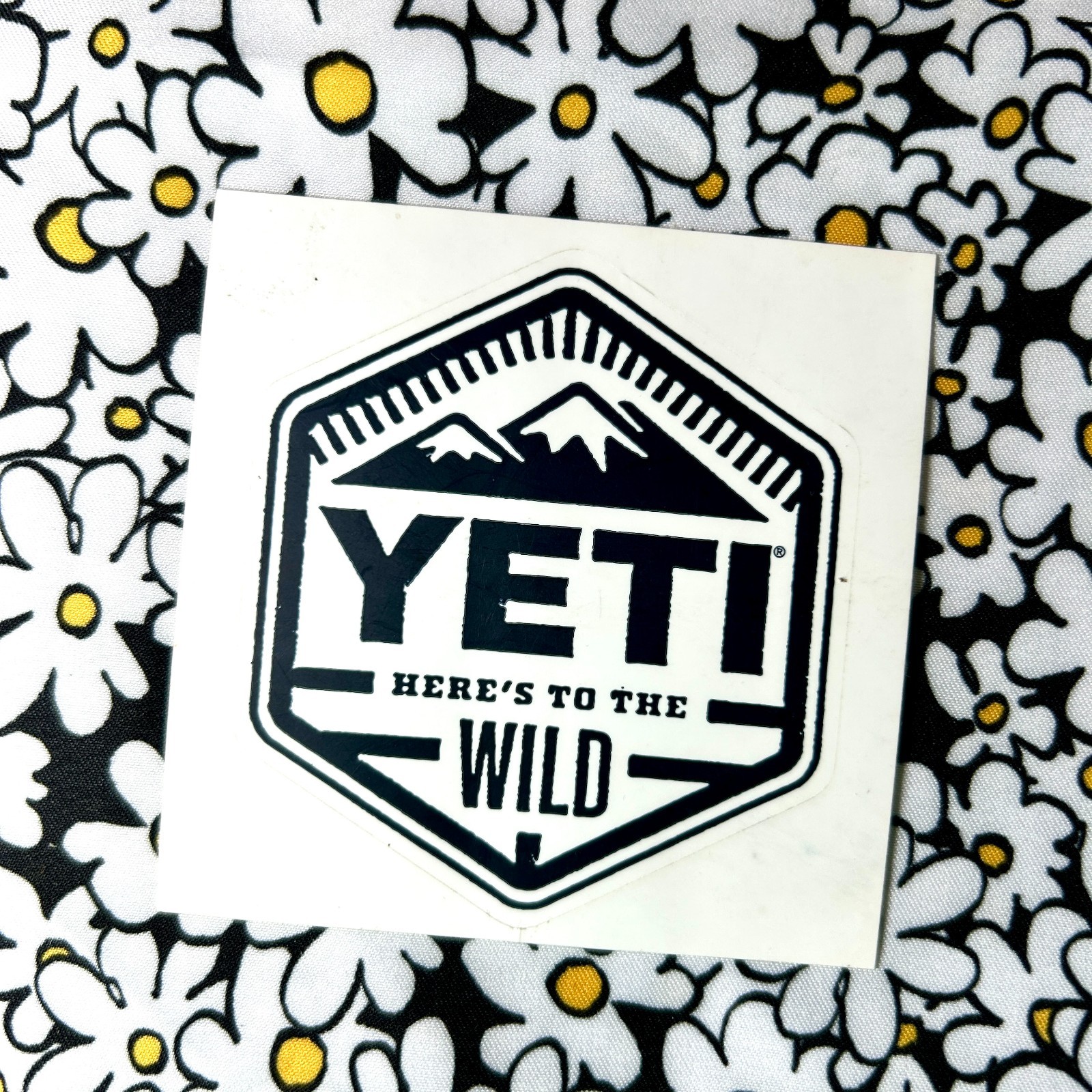 Yeti Official Sticker Decal Cooler Tumbler Outdoors Brand 3" Here's to the Wild