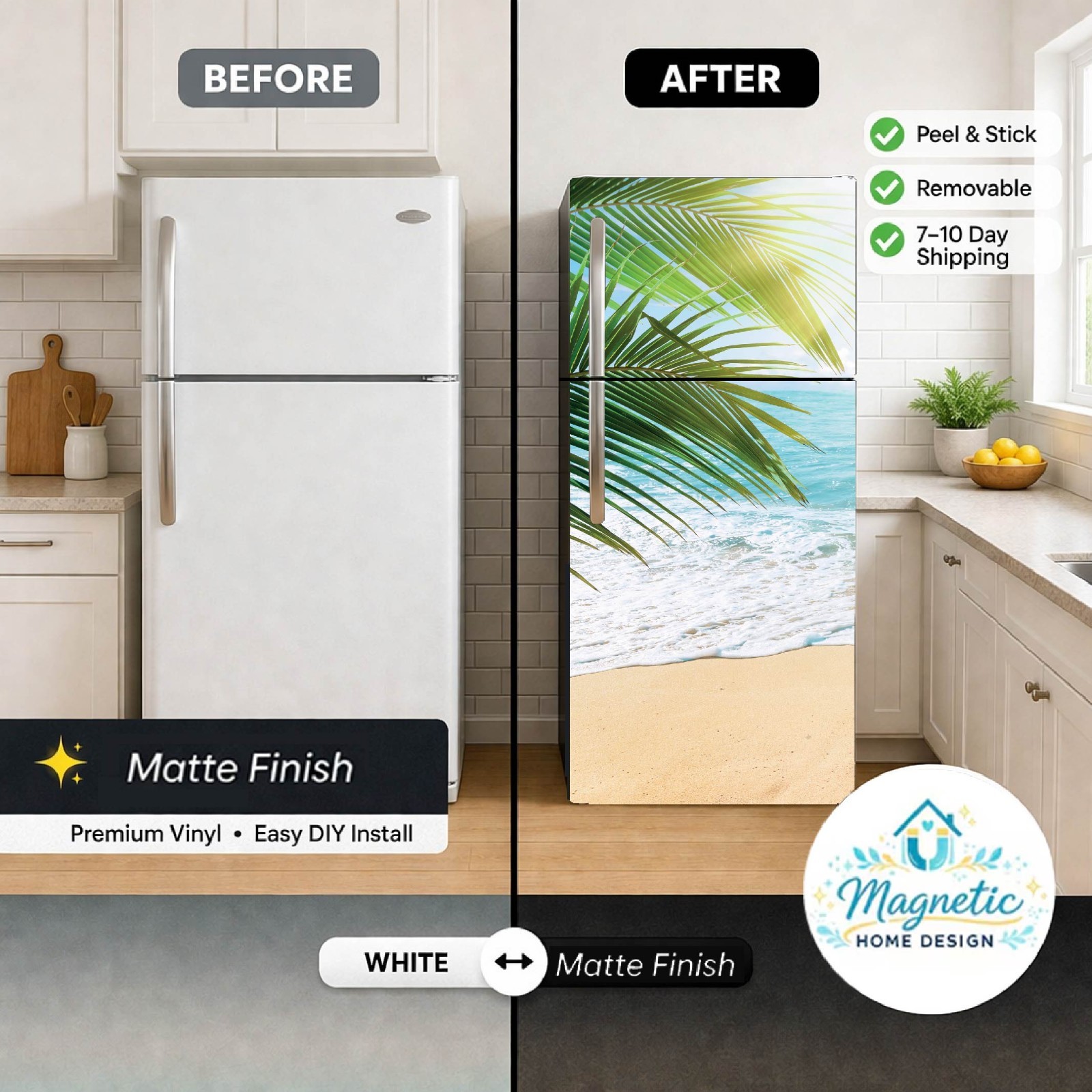 Nature Refrigerator Skin, Self Adhesive Fridge Wrap