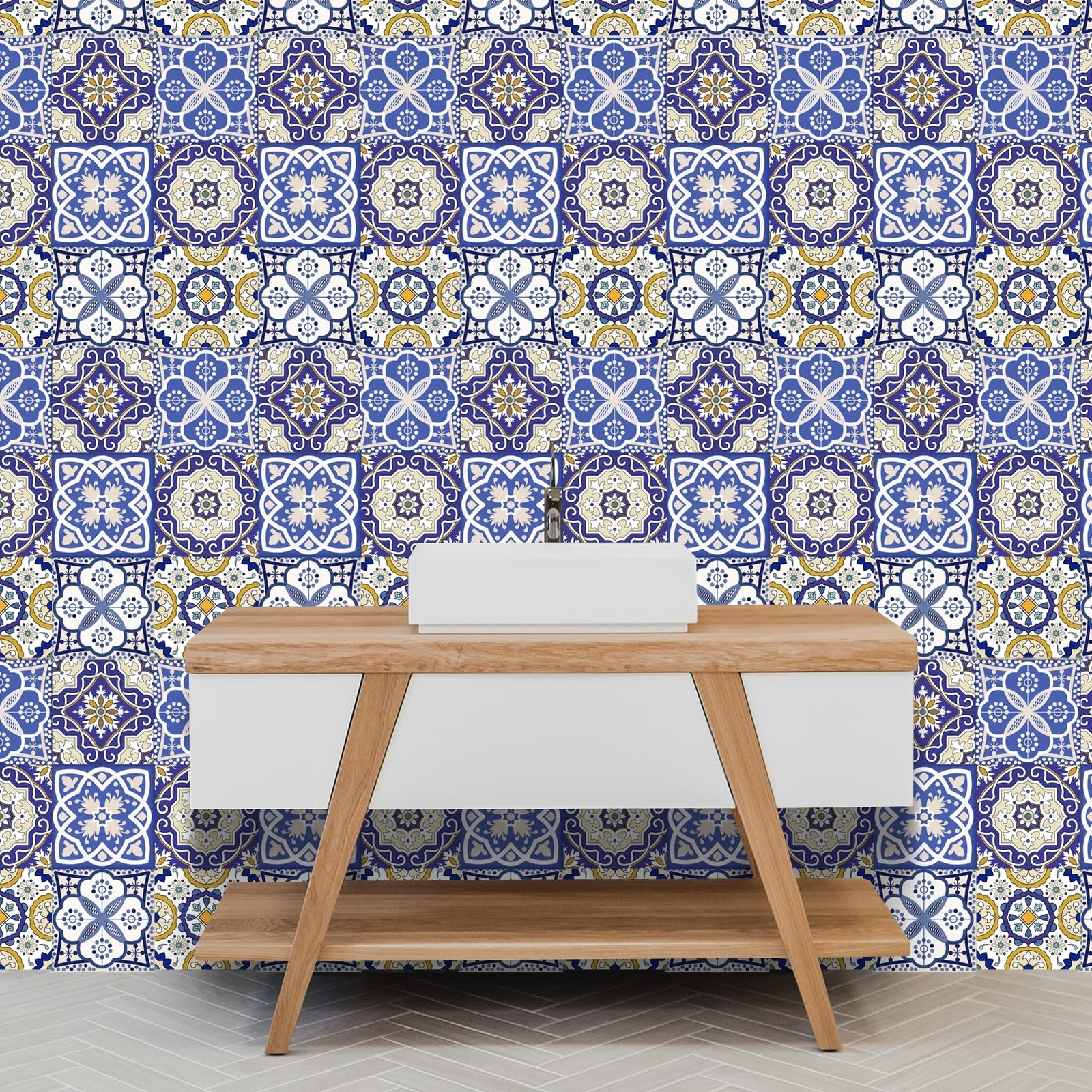 12 Pcs(6"x6") Retro Mexican Tile Stickers Peel and Stick Decorative Backsplas…