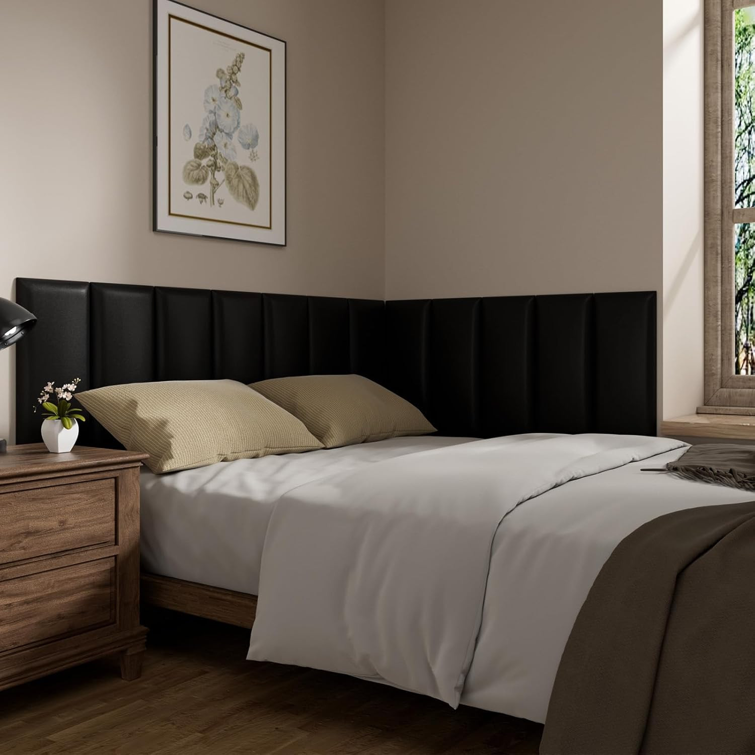 Stylish Twin Headboards – Self-Adhesive 3D Upholstered Wall Panels (6 Pack)