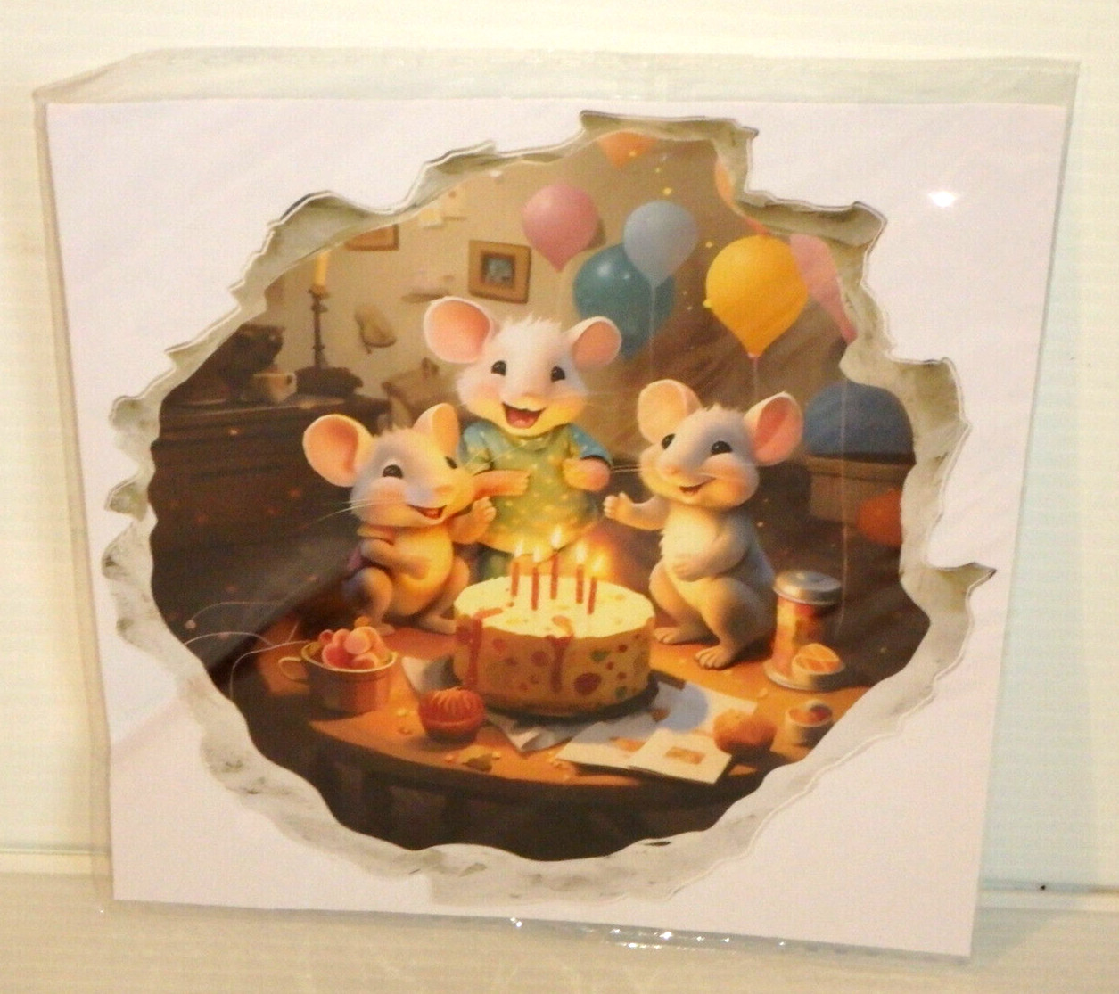 3D Wall Sticker 5.9" x 5.9" HAPPY BIRTHDAY Little Mouse – Shipping Included