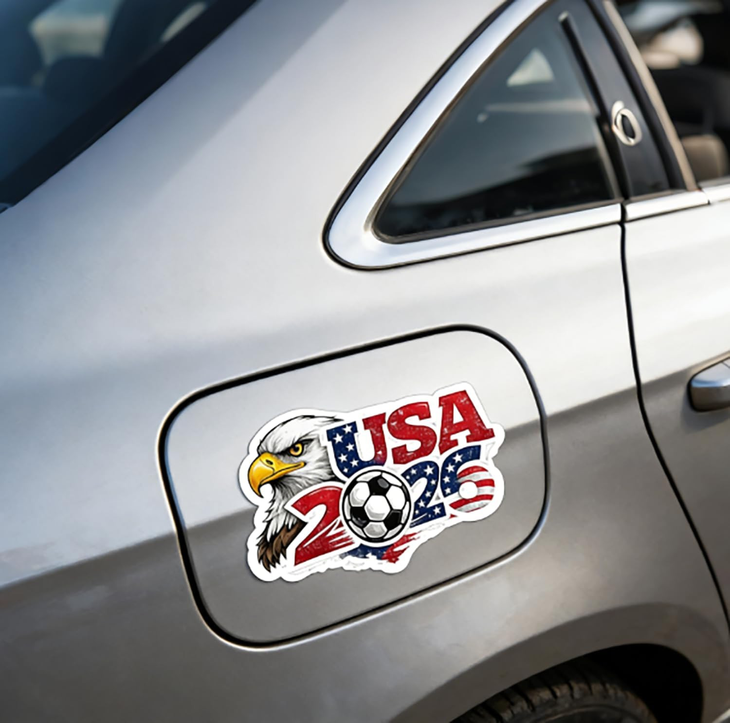 USA World Cup Soccer Sticker, Vinyl Waterproof Soccer Stickers, for Car, Window,