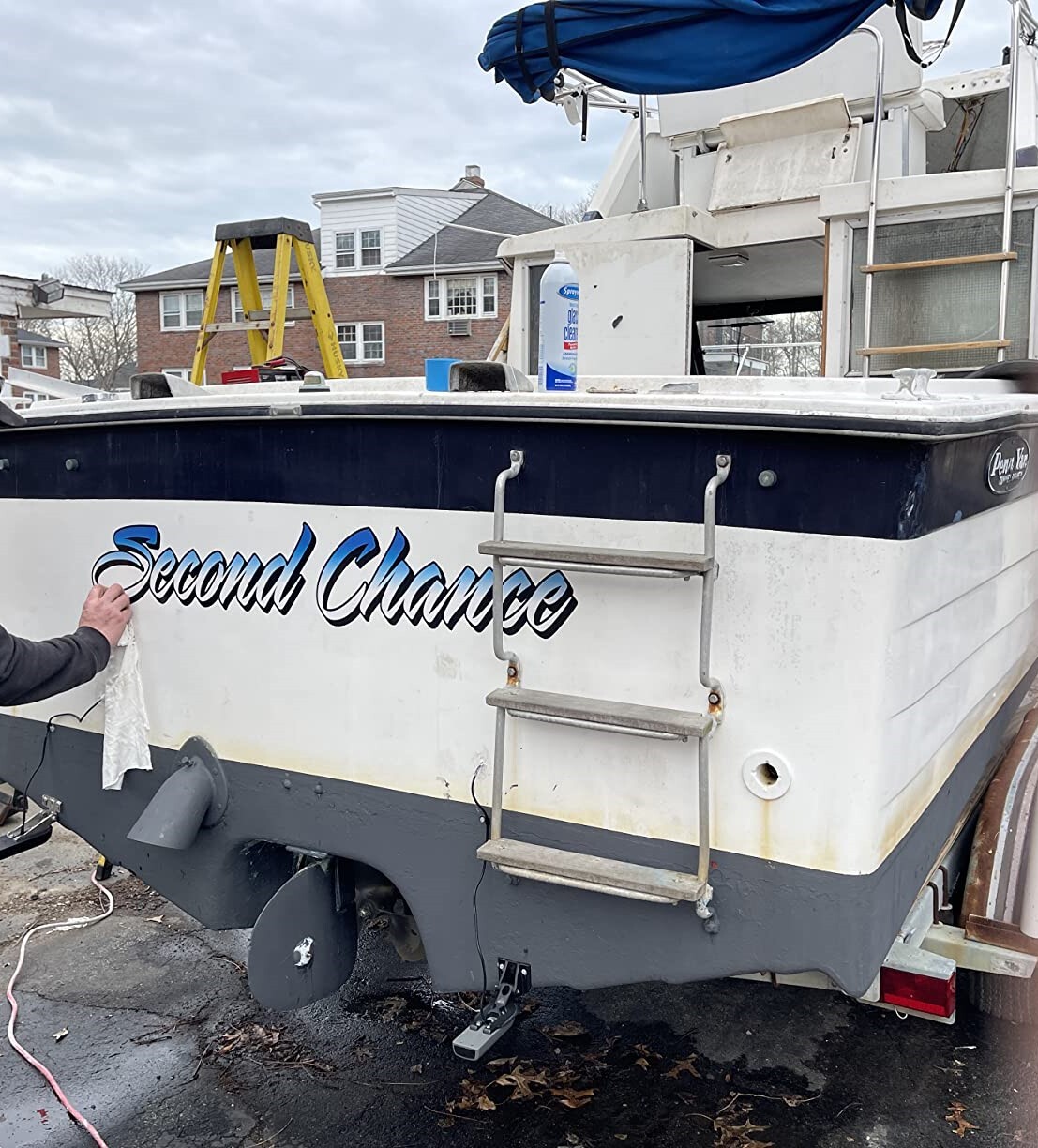 Boat Name Decal 2×12" / Custom Hull Graphic / Premium Marine Vinyl Lettering GR