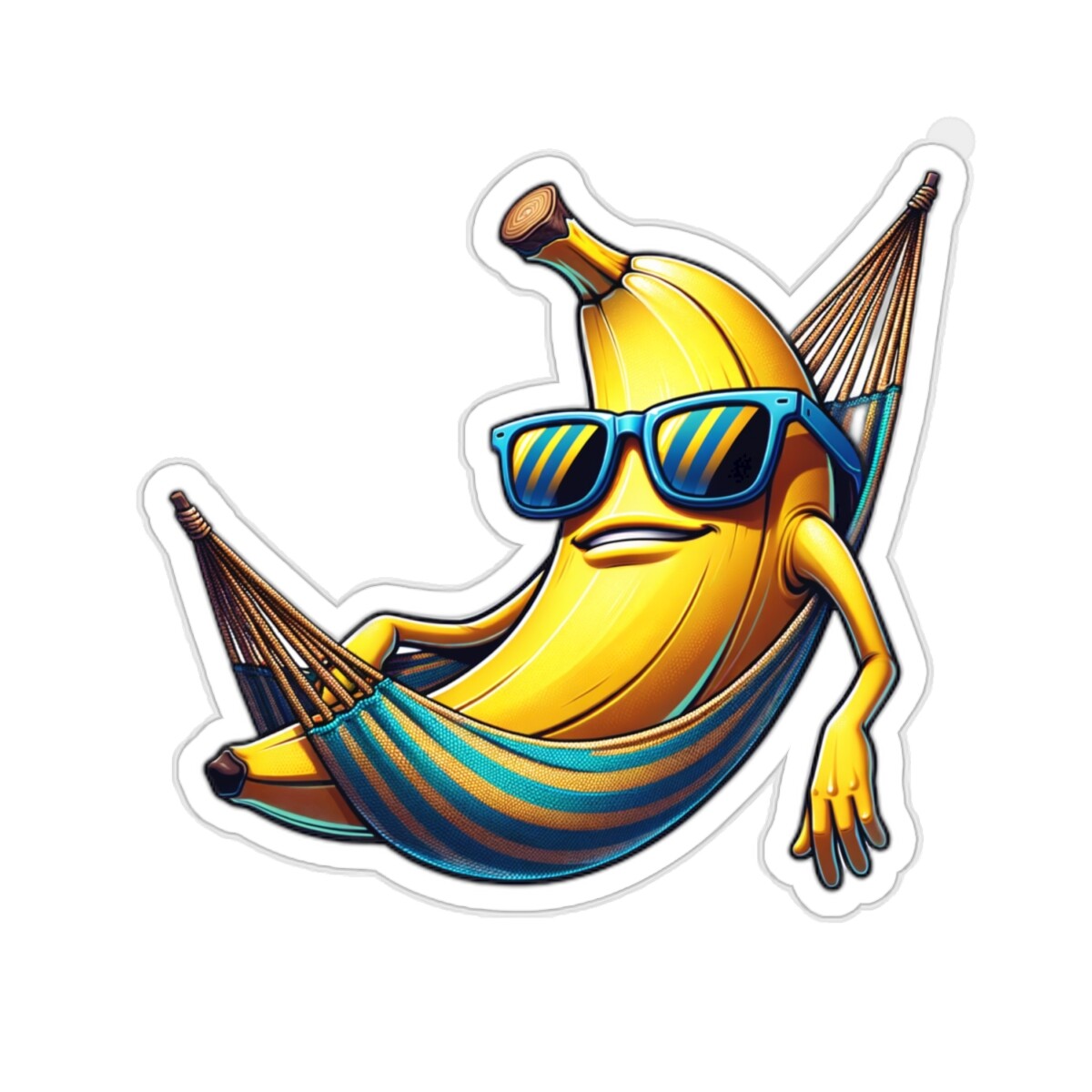 Funny Sticker Chill Vibes Banana Sunglasses Hammock Fruit 2×2" 3×3" 4×4" 6×6"