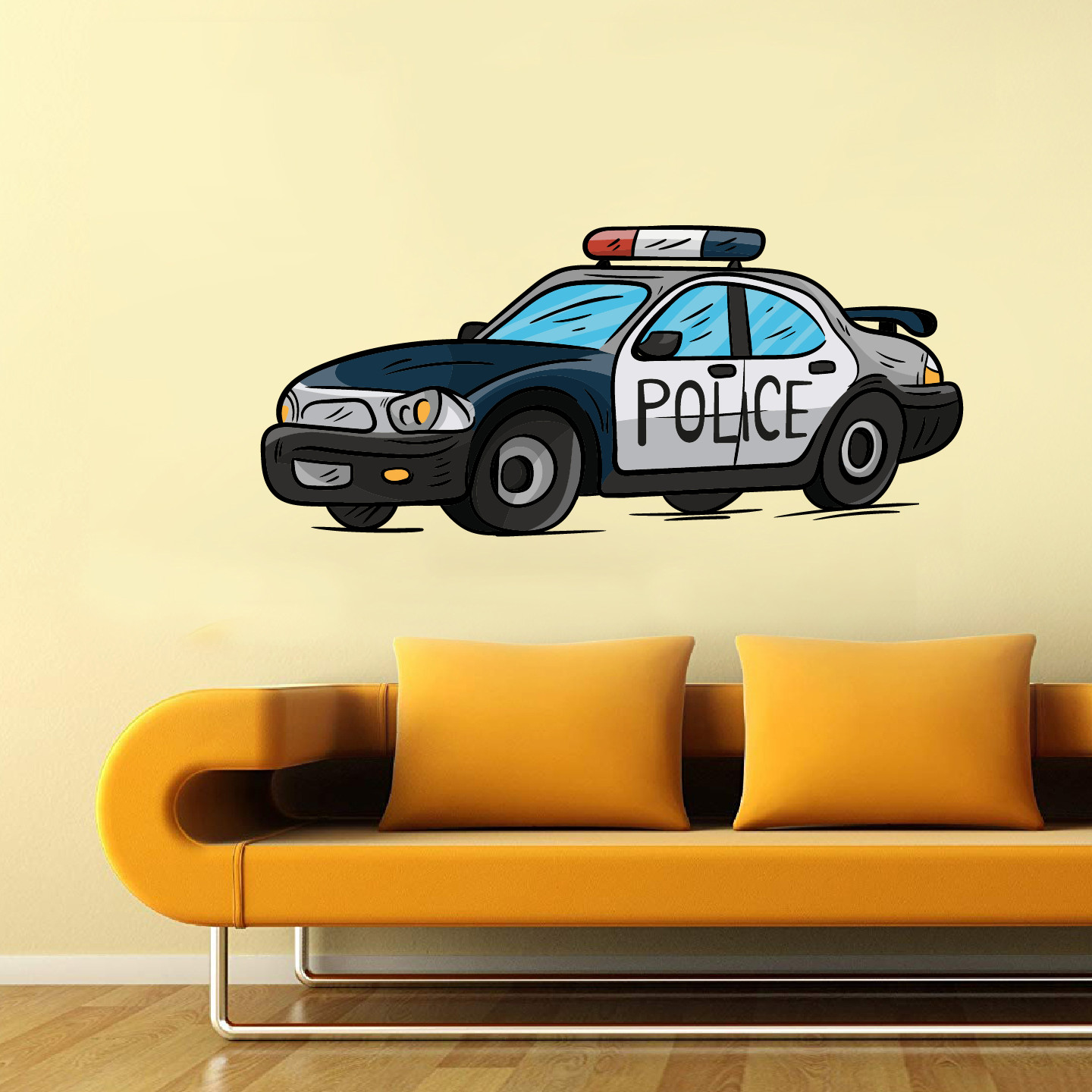Vinyl Fast Police Patrol Vehicle Decor Sports Car Design Home Bedroom Wall Decal