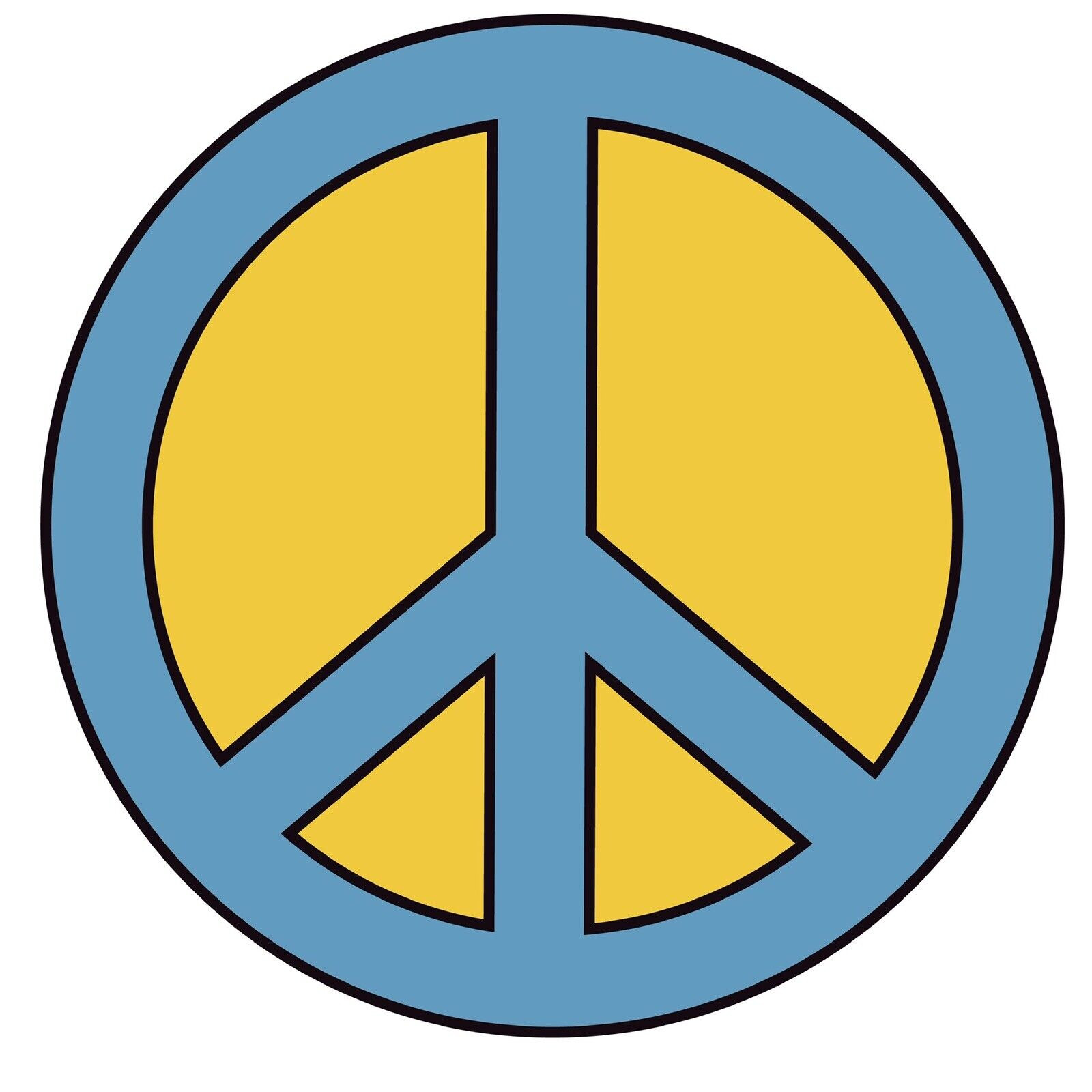 Blue Yellow Peace Sign Sticker Decal