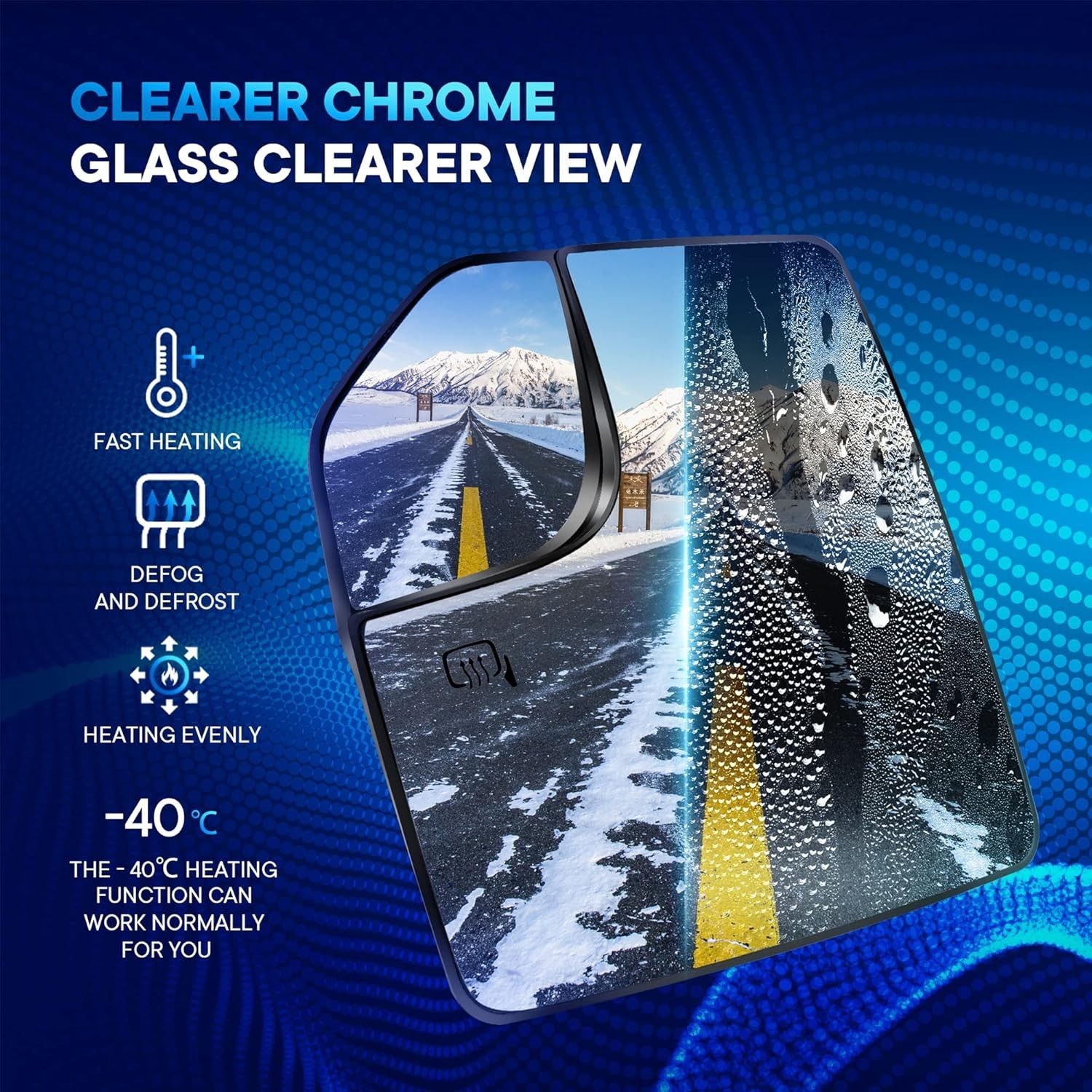 Compatible with Ford F150 Driver Side Mirror Glass 2015 2016 2017 2018 2019 2020