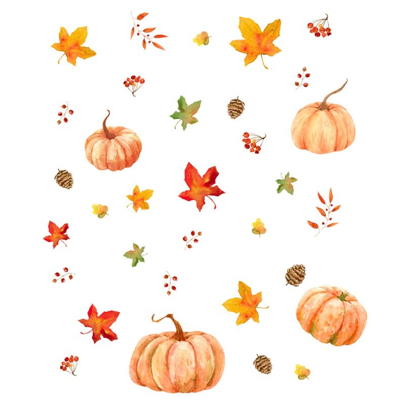 Static Window Stickers Decal Glass Home Furniture PVC Pumpkin Autumn New