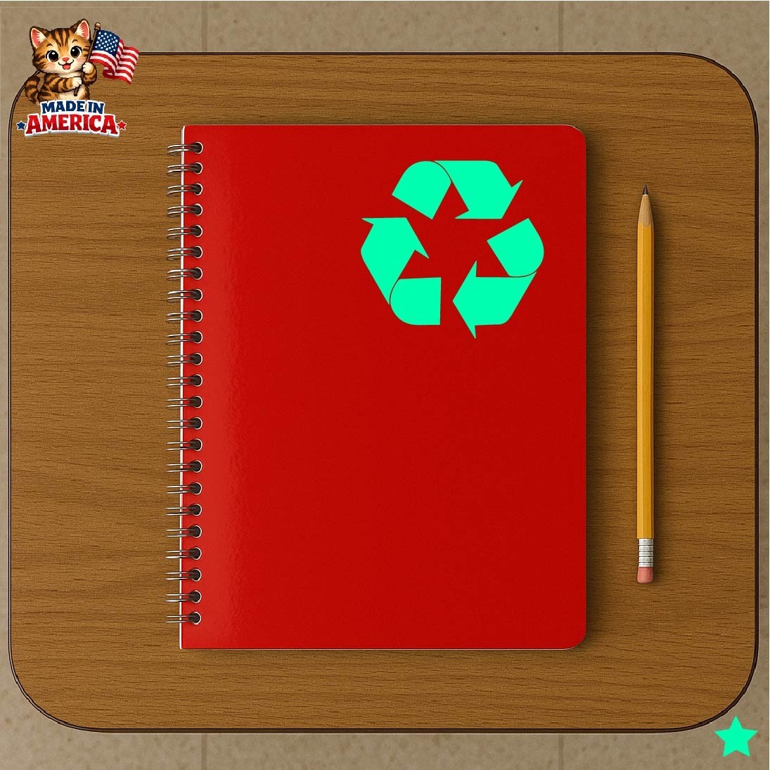 Recycle Symbol Decal Sticker Trash Can Label Think Green Save the Planet Earth