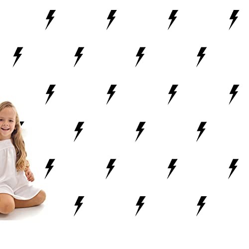 Zaiphany Black Lightning Bolt Decals for Wall or Cars, Lightning Bolt Sticker…