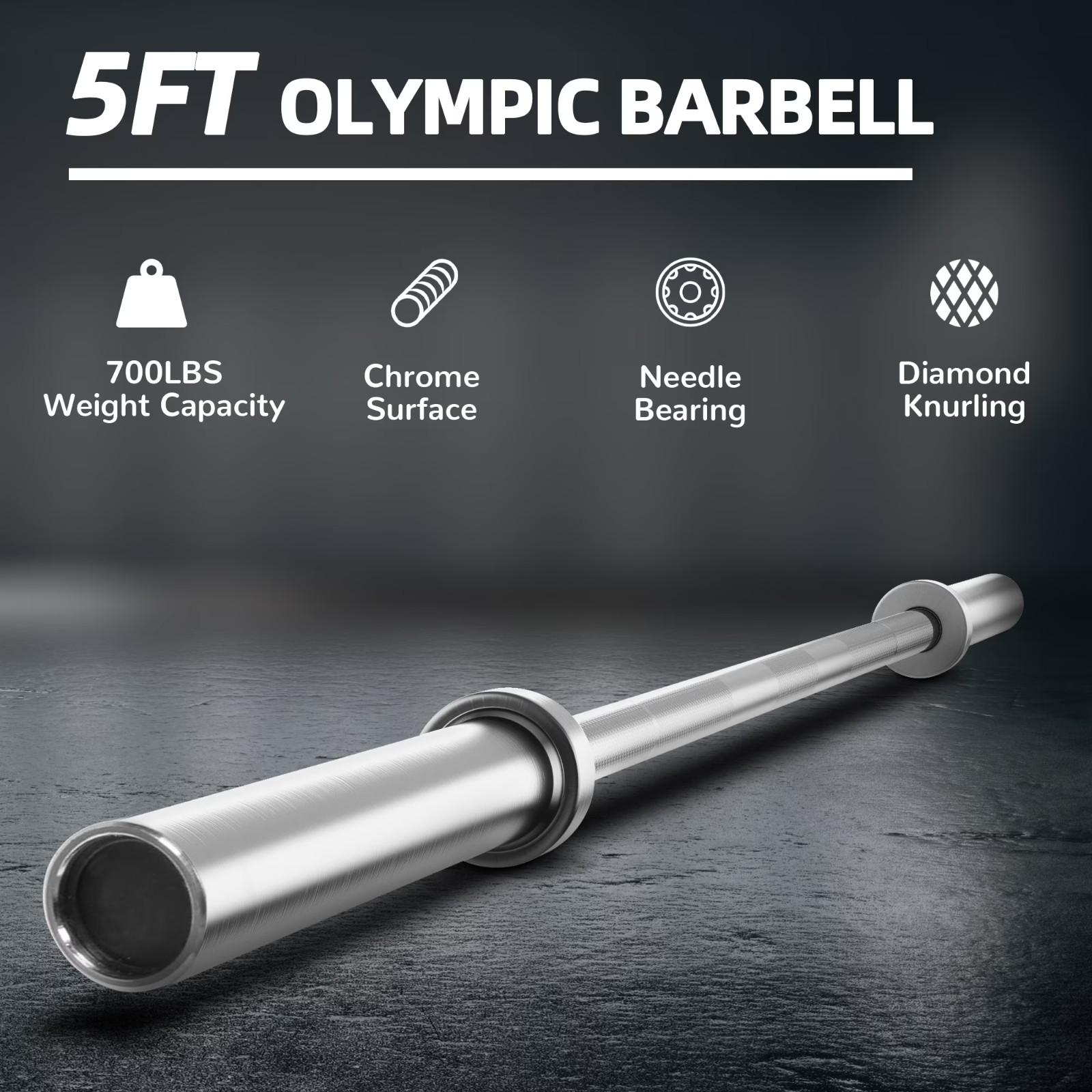 BalanceFrom Olympic Bar for Weightlifting and Power Lifting Barbell, 700-Pound
