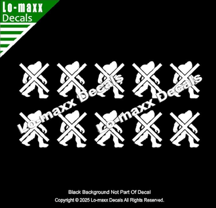 Bigfoot Victory Markings Die Cut Vinyl Sticker War Trophy Sasquatch Decal