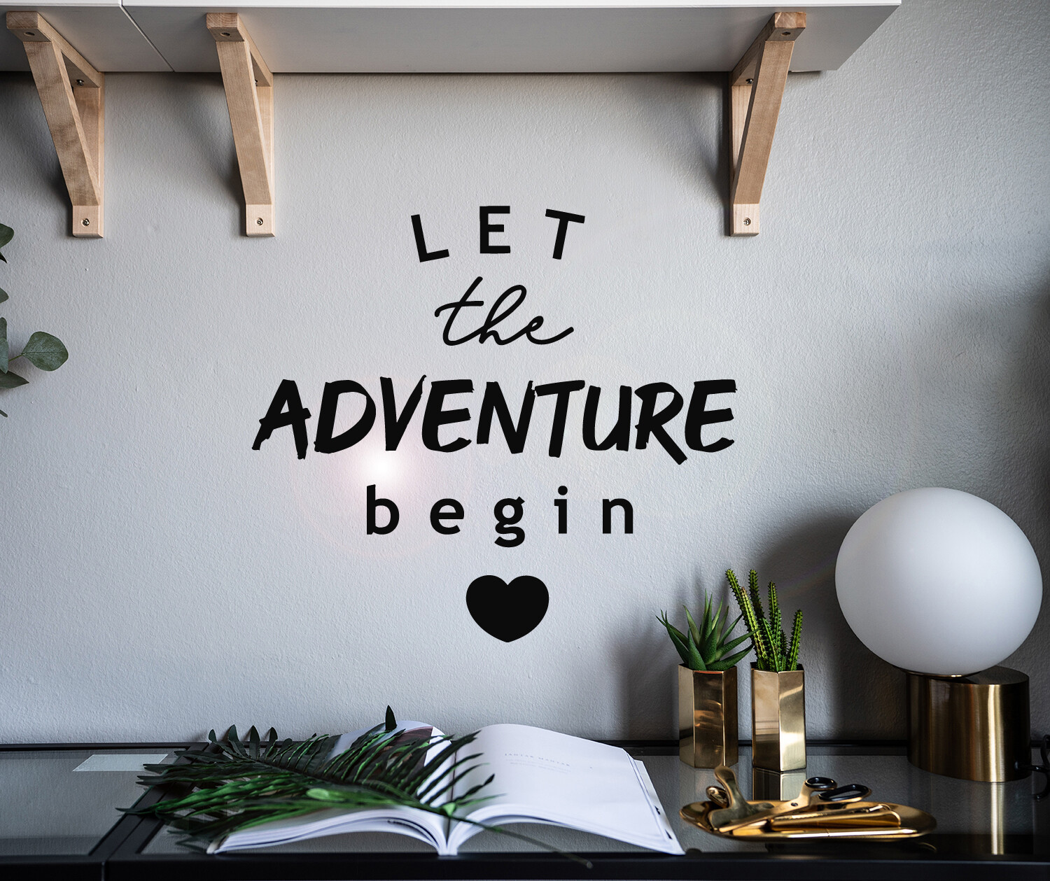 Vinyl Wall Decal Phrase Let Adventure Begins Stickers 28.5 in x 22 in gz088
