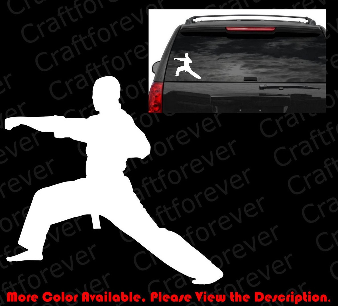 KARATE PUNCH Sticker Car Window Decal Fight Kick Neat Vinyl Black Belt SP018