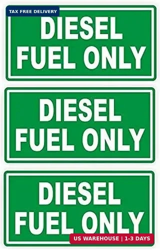 3 pcs Set Diesel Only Sticker for Fuel Tank, Diesel Vinyl Decal, Fuel Stickers,