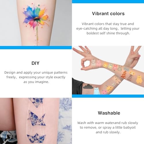 Printable Temporary Tattoo Paper for INKJET Printer, A4 8.5X11 Inch-6 SETS