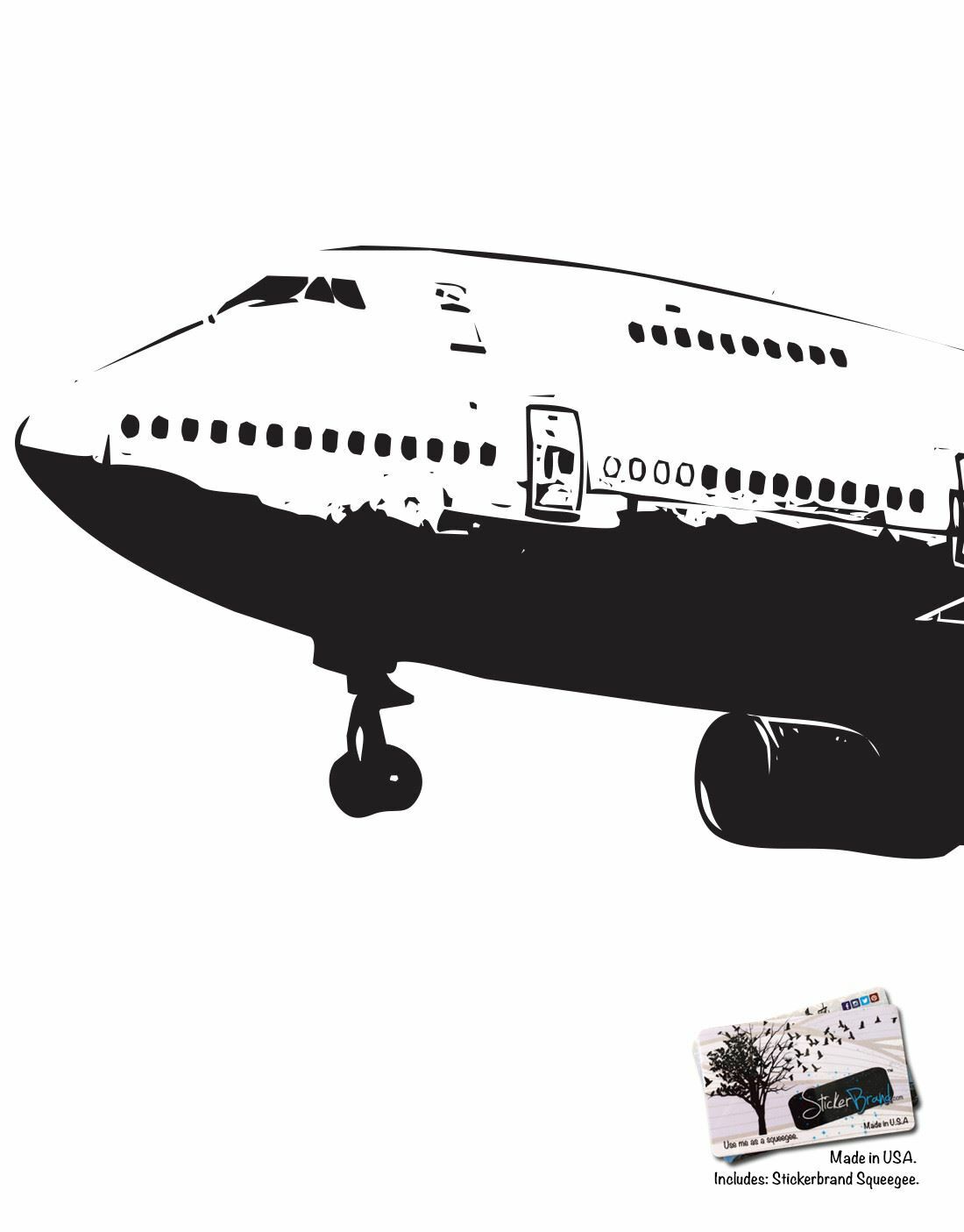 Large 747 Airplane Wall Decal Sticker by Stickerbrand. Flying Plane #6031