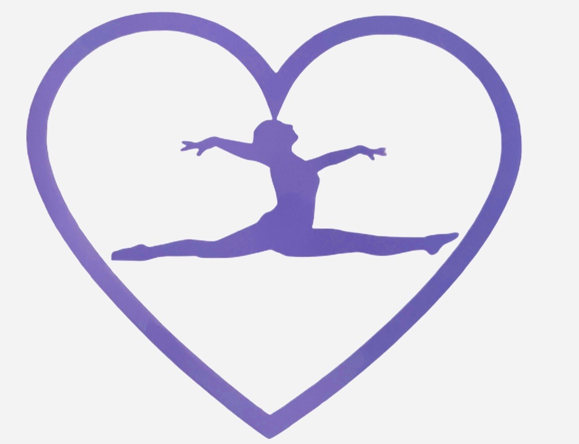 Gymnastics Car Decal, 2 Purple Window Sticker 5×4.5 In. Vinyl