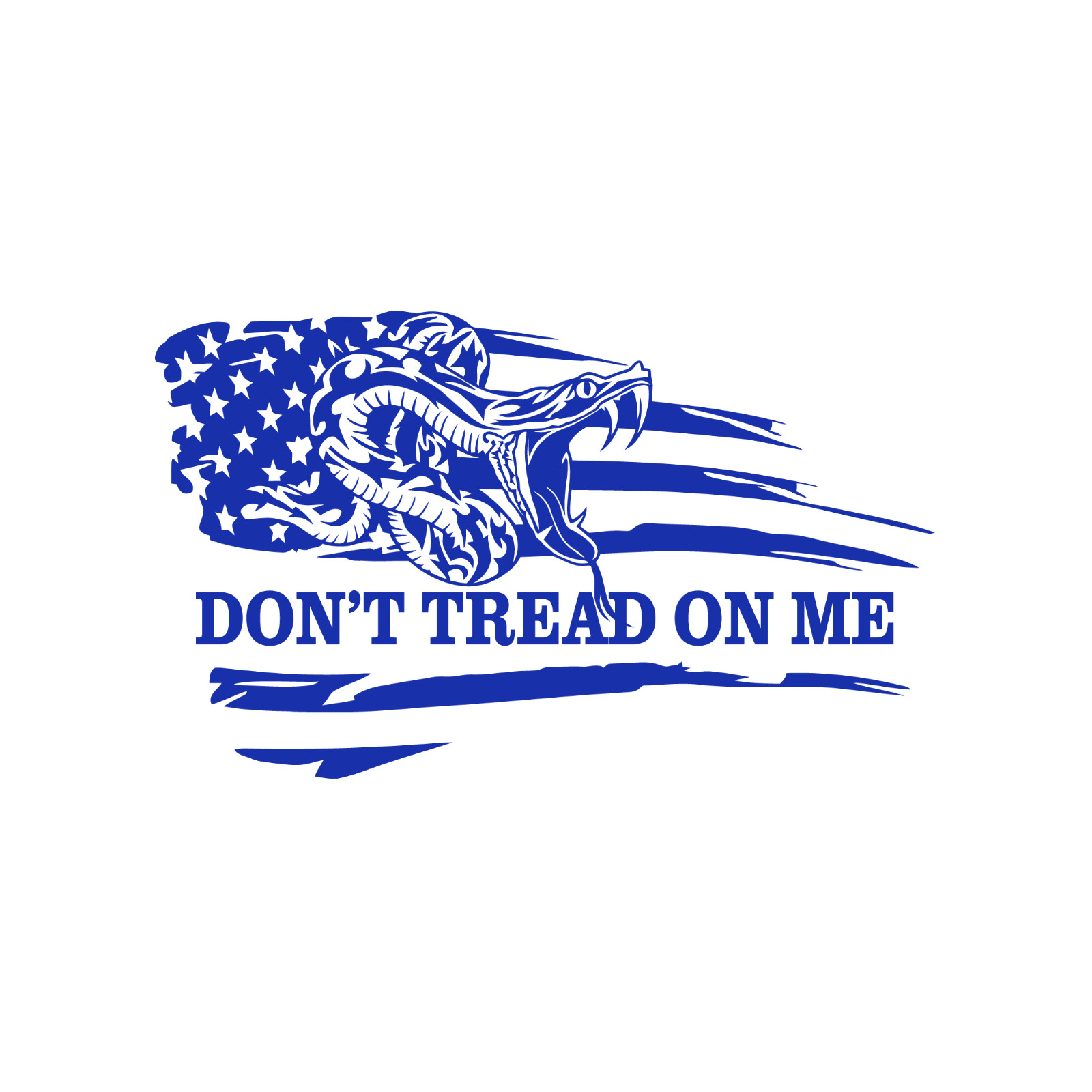 American USA Distressed Flag Don't Tread On Me Snake Die Cut Decal