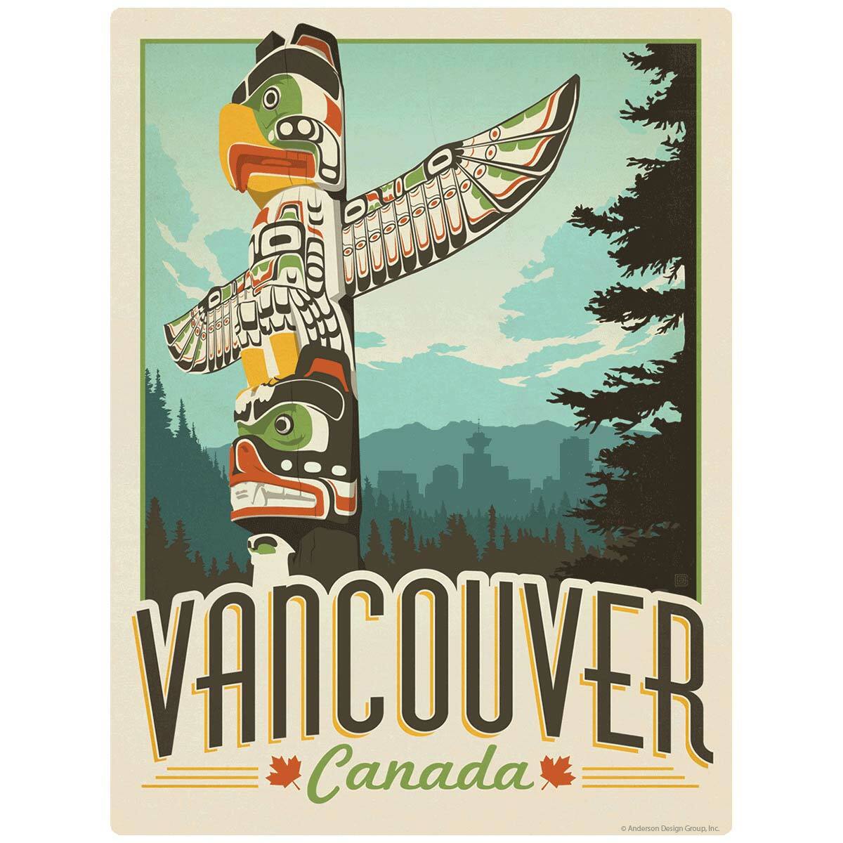Vancouver Canada Totem Pole Decal Peel and Stick