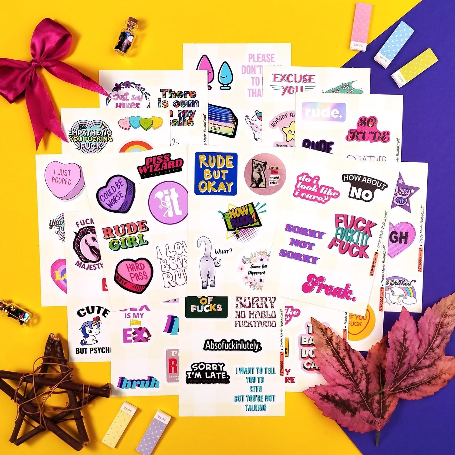 100PCS High-Quality Crude Humor Stickers – Fun Gifts for Friends and Family