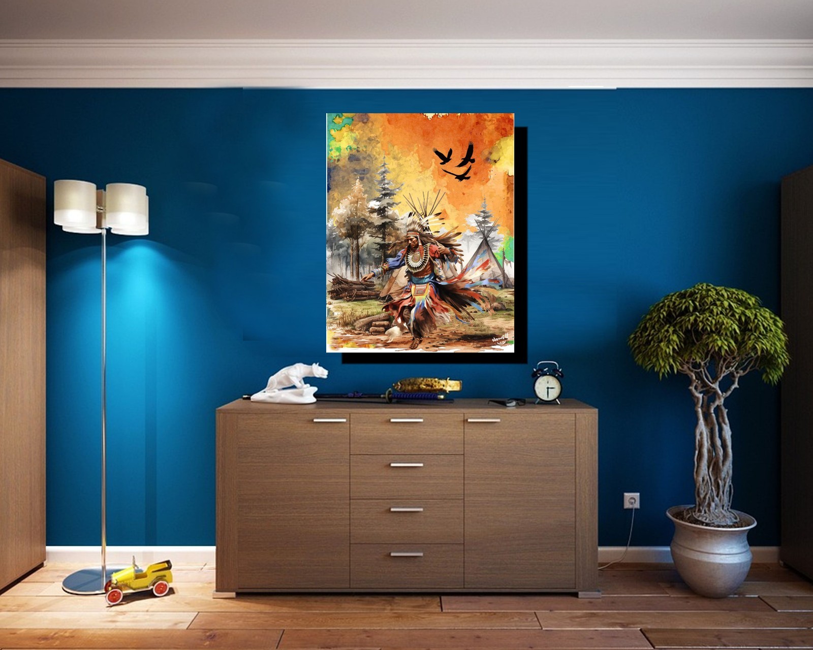Native American Indian The Eagle Dance Gallery Canvas Wrap SN/LE Wall Decor art