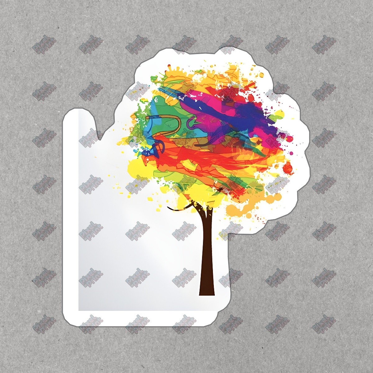 Vibrant Tree Vinyl Sticker Colorful Nature Decal for Laptops, Water #107568