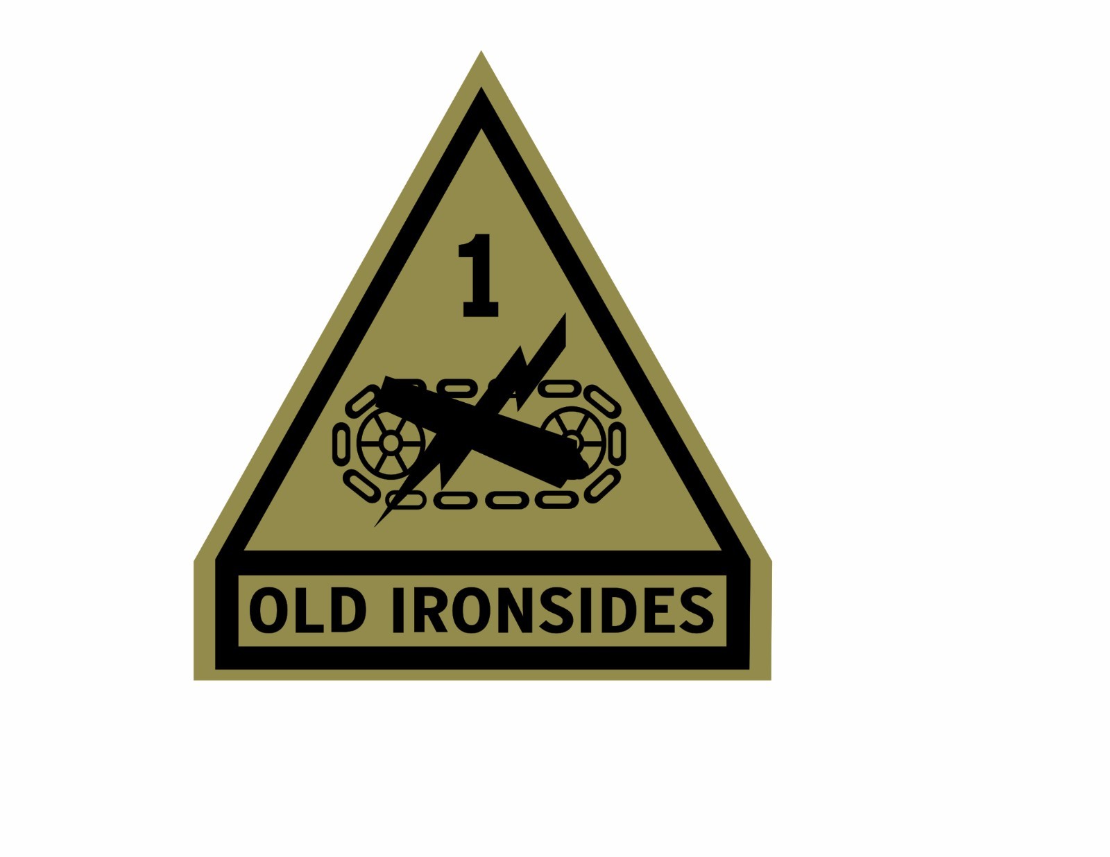 1st Armored Division OLD IRONSIDES Vinyl Window Decal/Sticker Olive/Black