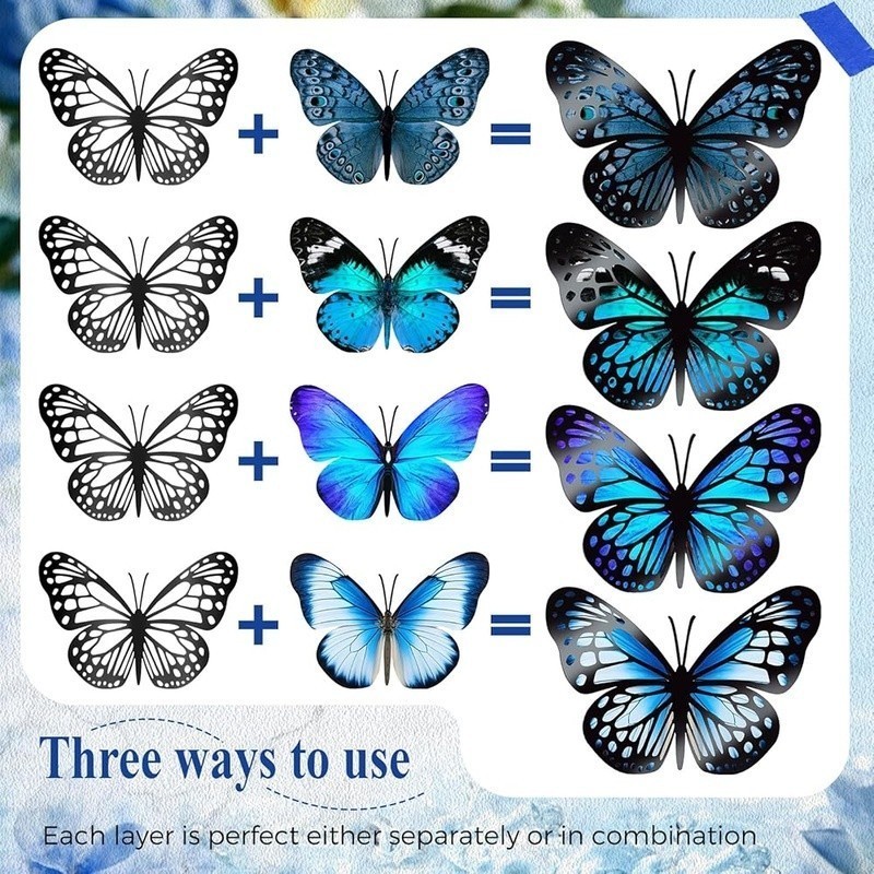 3D Butterfly Wall Decals Kids Room Party Wedding Decor Floral Decoration New