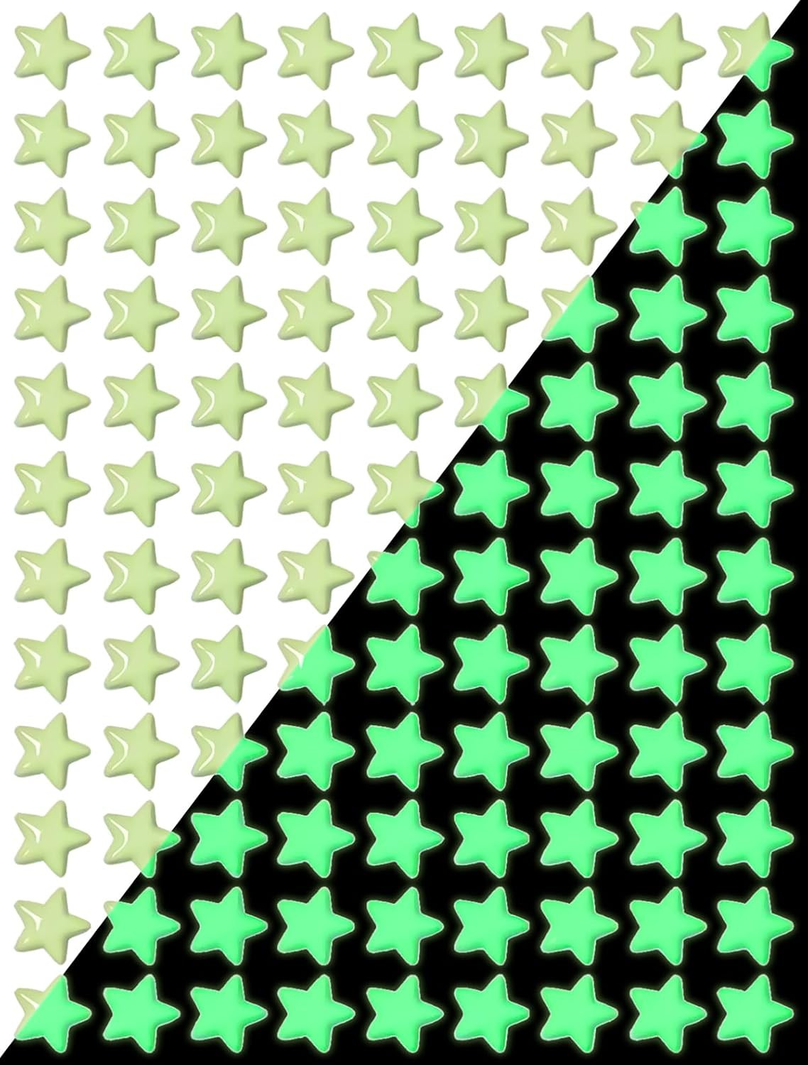3D Domed Glow in the Dark Dots Wall or Ceiling Stickers, 168 Pcs