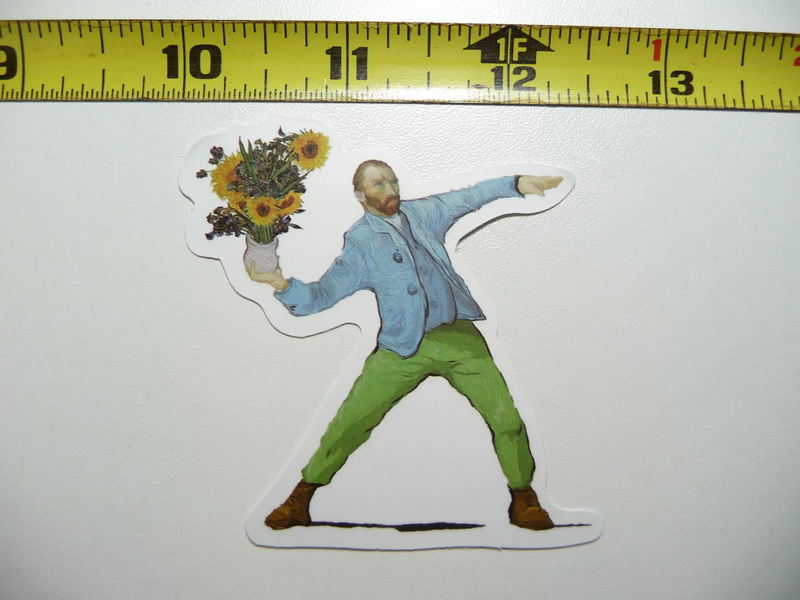 VINCENT VAN GOGH THROWING VASE SUNFLOWERS SMALL STICKER DECAL CLASSIC ARTIST