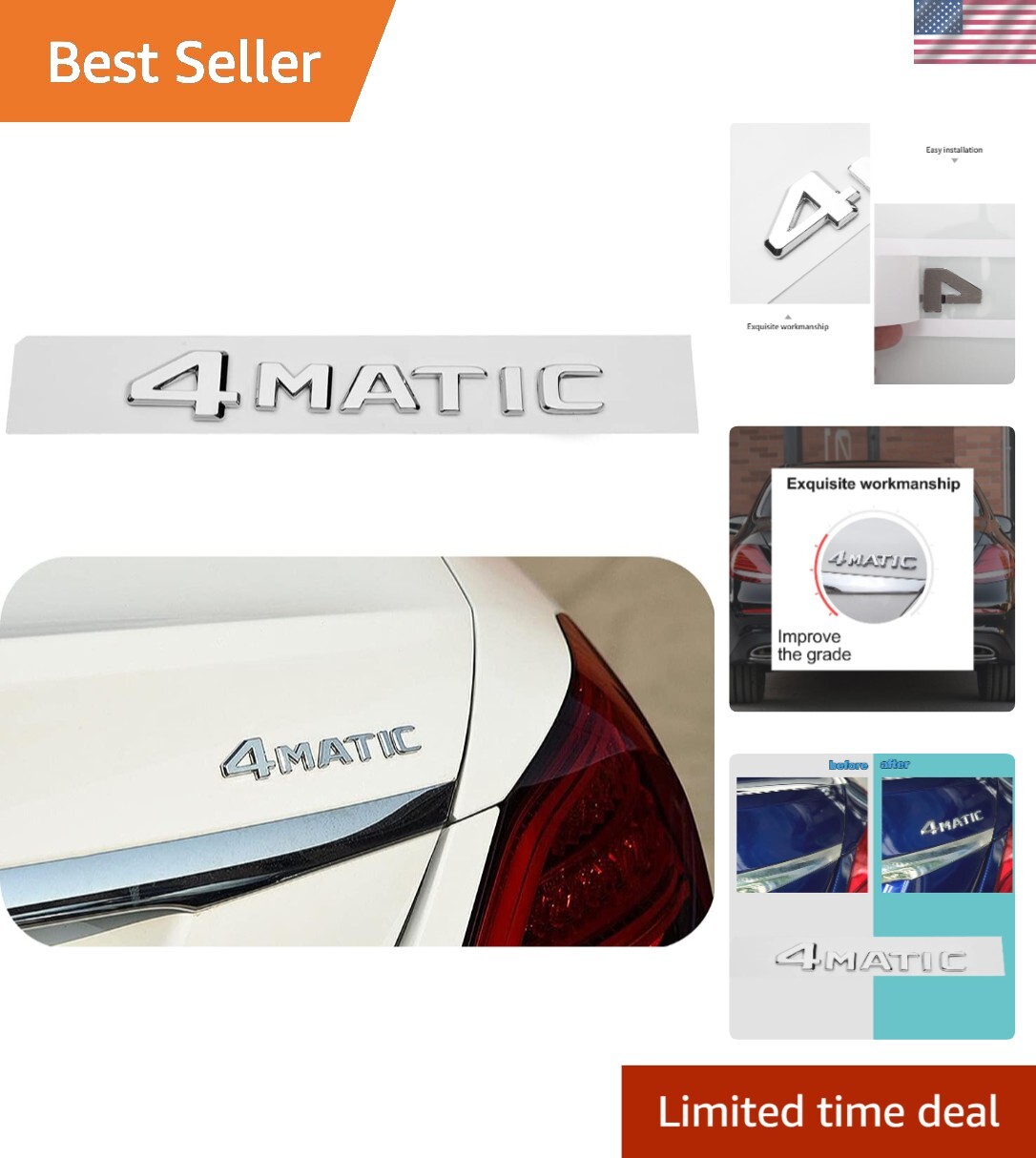 Adhesive Chrome Emblem for Mercedes-Benz – Elegant Upgrade for Your Vehicle