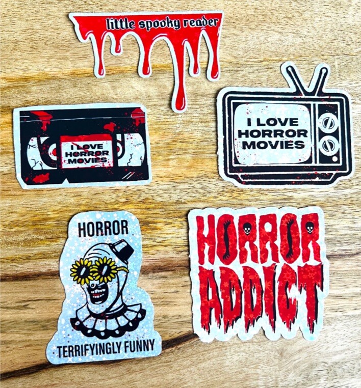 Beetlejuice Set Of 5 Holographic Glitter Sticker Halloween Spooky 80s Movie