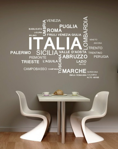 ITALIA ITALIANA LANGUAGE WALL QUOTE VINYL DECOR STICKER DECAL STENCIL MURAL