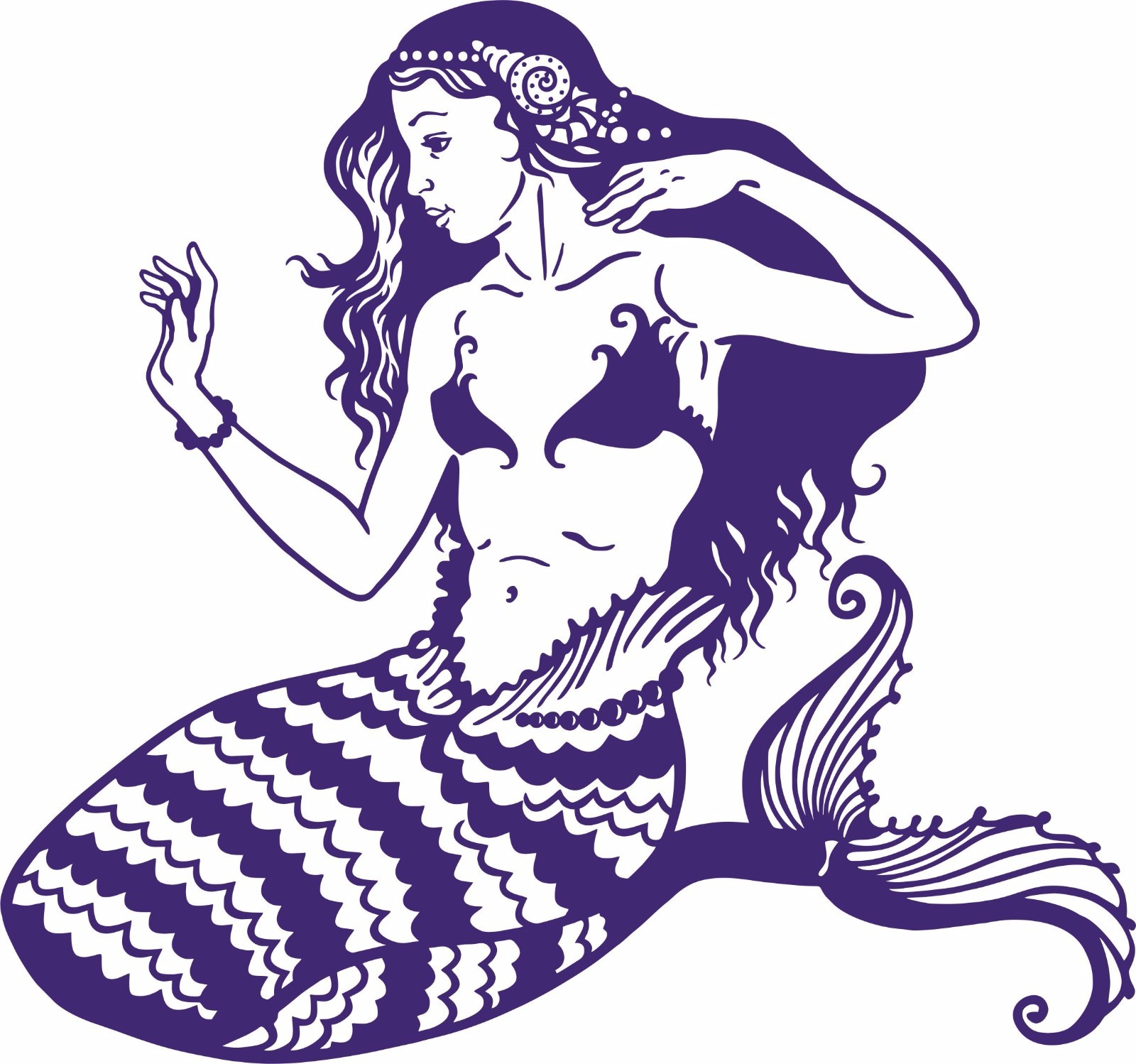 Mermaid Woman Fantasy Ocean Girl Fish Car Truck Window Vinyl Decal Sticker