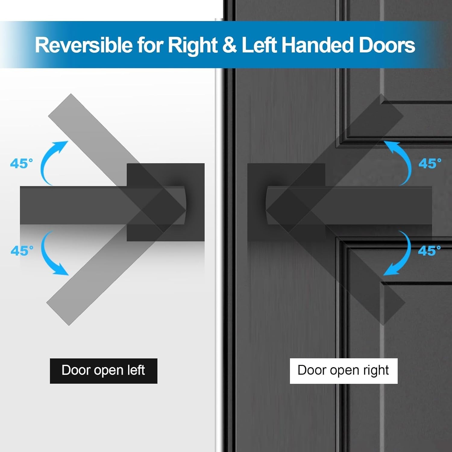 Matte Black Door Handles Interior Door Knobs 5 Pack
