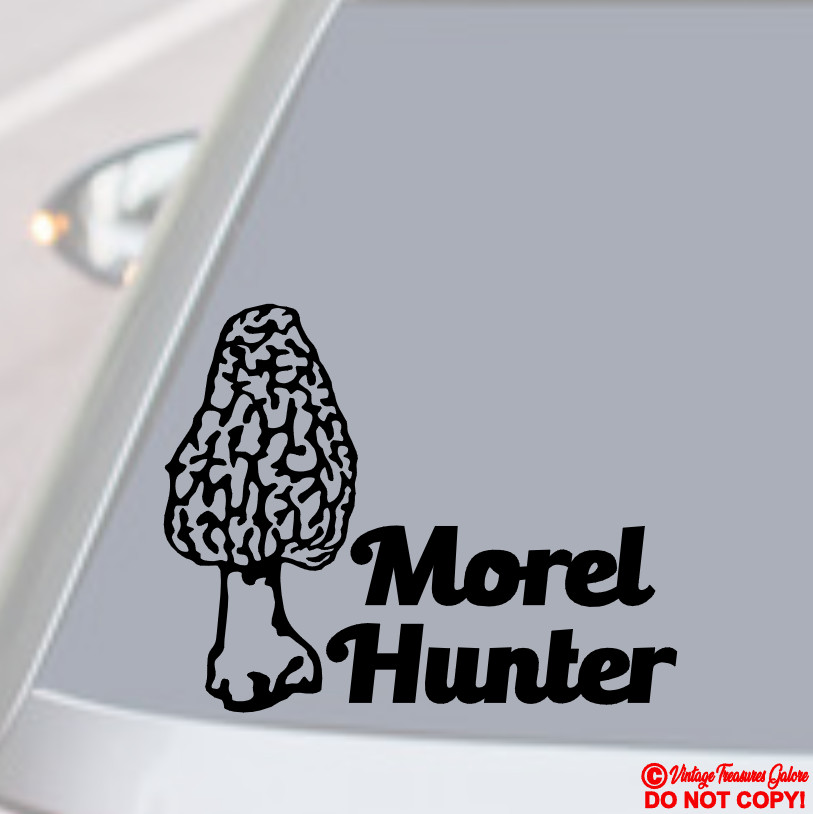 MOREL HUNTER Vinyl Decal Sticker Car Window Wall Bumper MORCHELLA TRUE MUSHROOM
