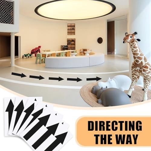15 Pcs Arrow Stickers, Black, 8" x 2", Self-Adhesive PVC Decals | Waterproof & R