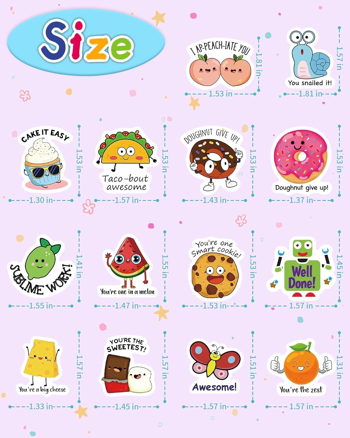 Benresive 400 Pcs Cute Stickers for Kids, Water Bottle Stickers for Kids, 80 Sty