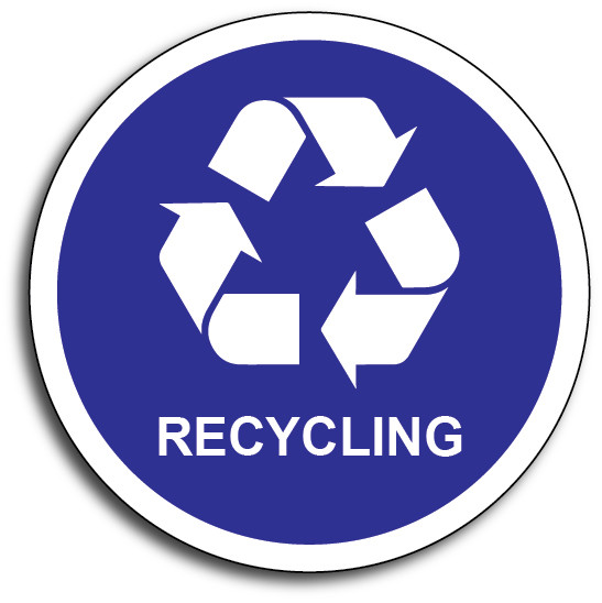 3x Green Blue Black Garbage Recycling Compost Decal Sticker Trash Reuse Renew