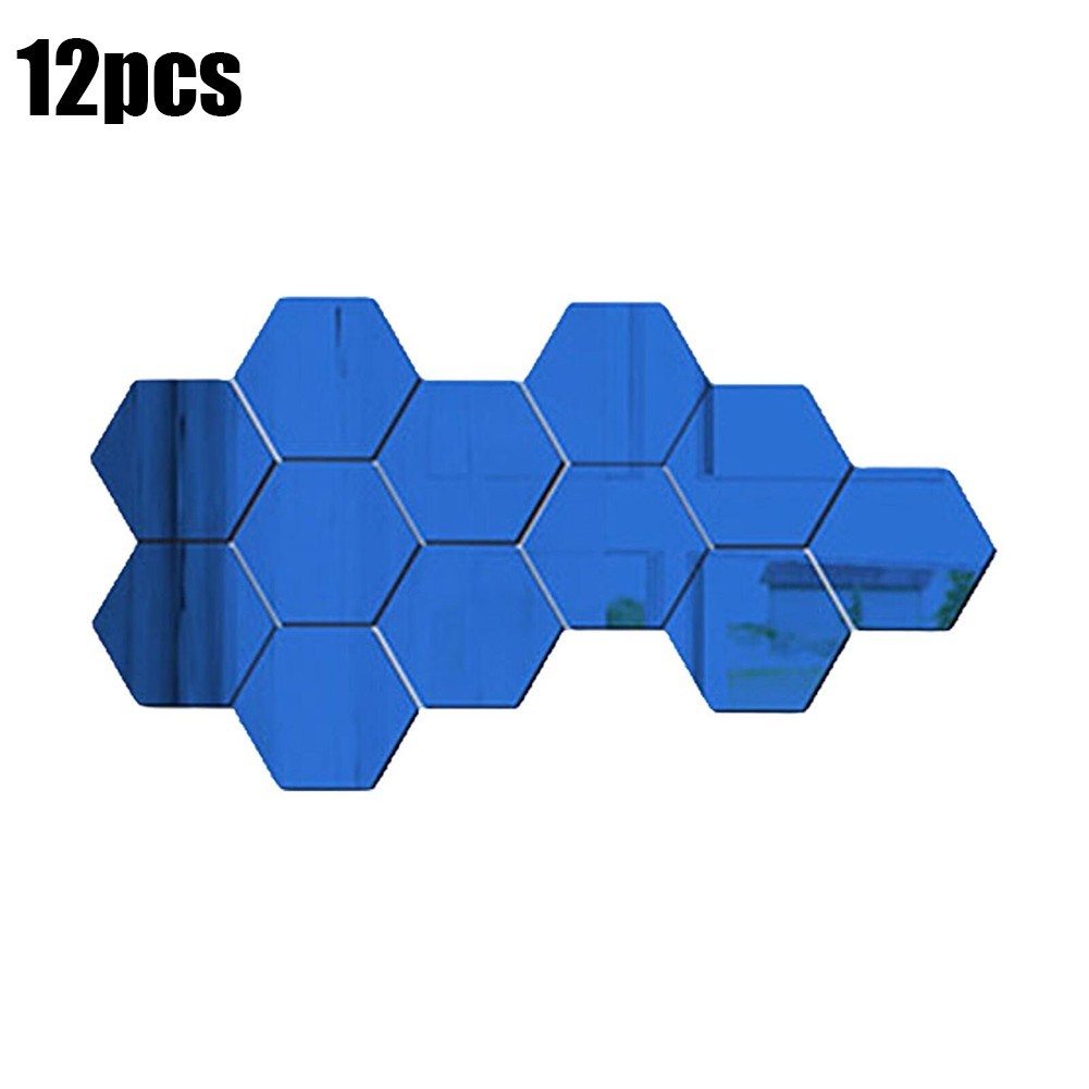 Exquisite Hexagon Mirror Stickers Pack of 12 Perfect for Christmas and Carnival