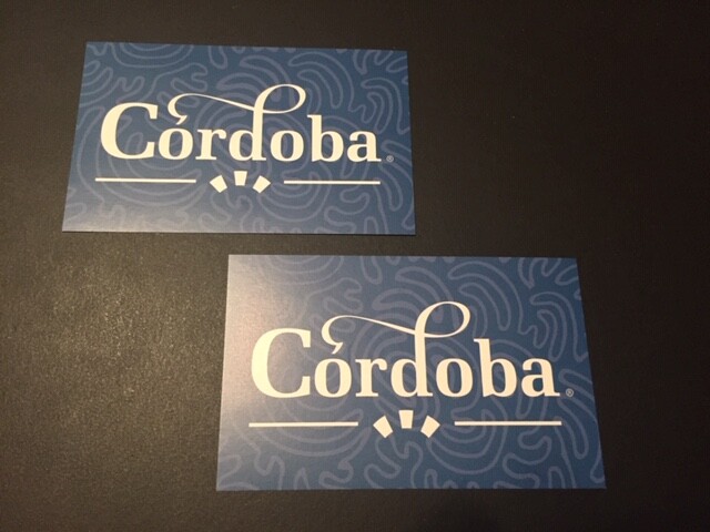 Cordoba Guitars Custom 2 PC sticker set 4"x2.5"