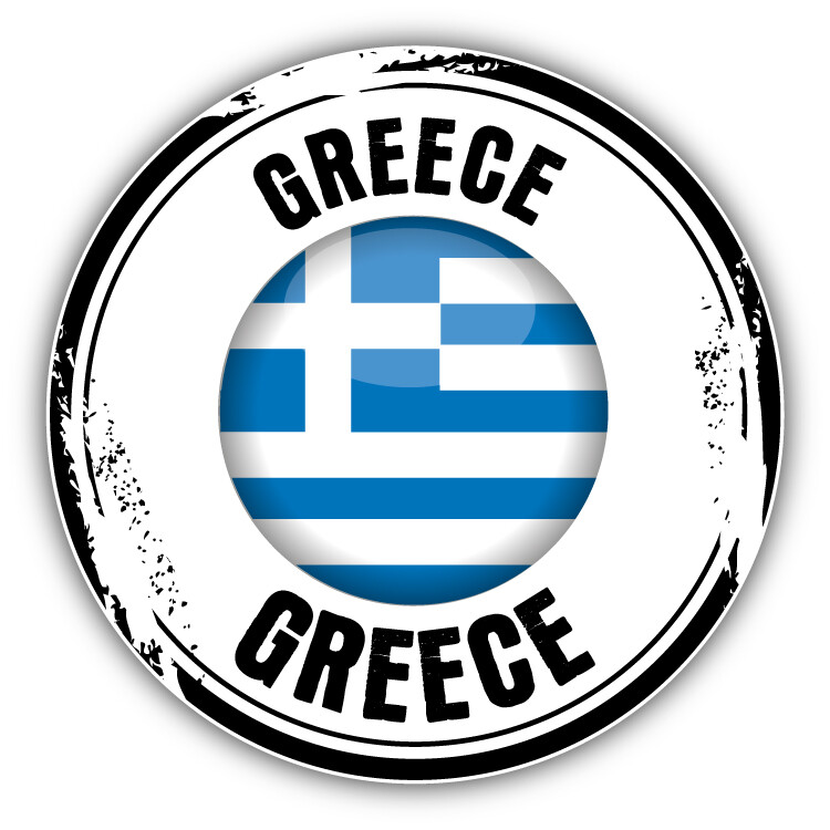 Greece Flag Grunge Label Car Bumper Sticker Decal